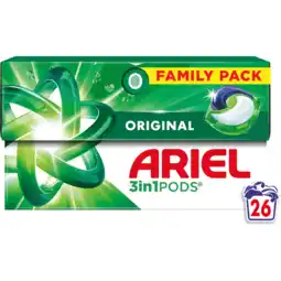 Jumbo Ariel 3in1 PODS Original, Wasmiddel Capsules 26 aanbieding