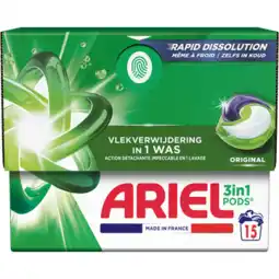 Jumbo Ariel 3in1 PODS Original, Wasmiddel Capsules 15 aanbieding