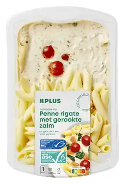 PLUS PLUS Penne rigate met gerookte zalm aanbieding