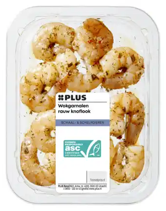 PLUS PLUS Wokgarnalen rauw knoflook aanbieding