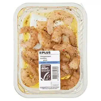 PLUS PLUS Wokgarnalen rauw knoflook aanbieding