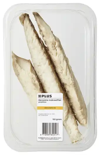 PLUS PLUS Gerookte makreelfilet graatloos aanbieding