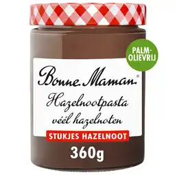 PLUS Bonne Maman Hazelnootpasta met stukjes noot aanbieding