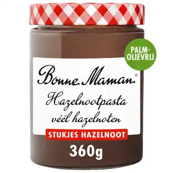 PLUS Bonne Maman Hazelnootpasta met stukjes noot aanbieding