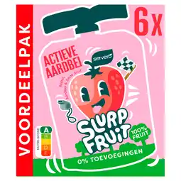 PLUS Servero Slurpfruit Actieve Aardbei aanbieding