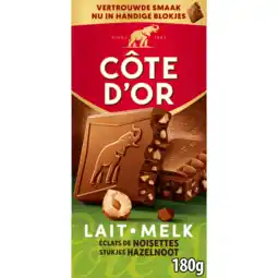 PLUS Côte d'Or Chocoladereep Melk/hazelnoot aanbieding