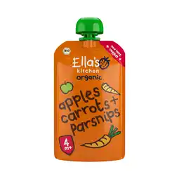 PLUS Ella's Kitchen 4+ Carrots, apples + parsnip aanbieding