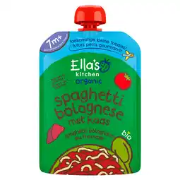 PLUS Ella's Kitchen knijp spaghetti bolognese +7m aanbieding