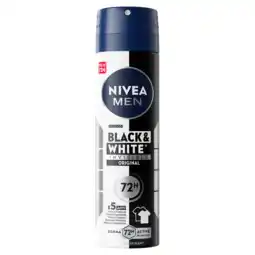 PLUS Nivea For Men Deo spray invisible black&white aanbieding