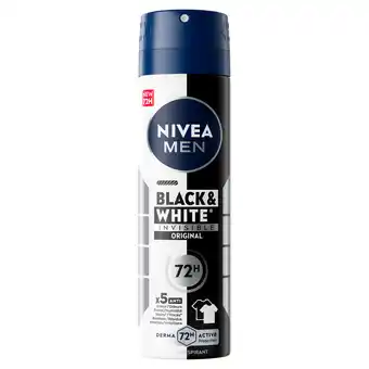 PLUS Nivea For Men Deo spray invisible black&white aanbieding