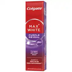 PLUS Colgate Max white purple reveal tandpasta aanbieding