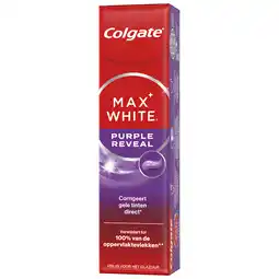 PLUS Colgate Max white purple reveal tandpasta aanbieding