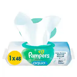 PLUS Pampers Harmonie Aqua plastic free Baby wipes aanbieding