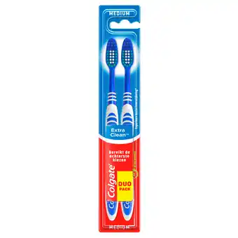 PLUS Colgate Extra clean tandenborstel duo-pack aanbieding