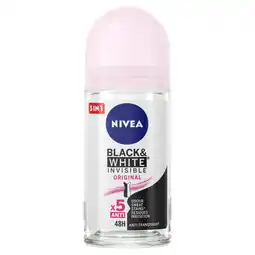 PLUS Nivea Black & White Female Roll-on aanbieding