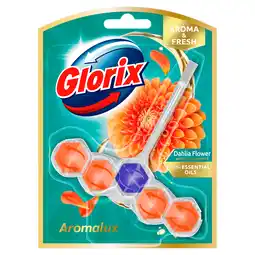 PLUS Glorix Toiletblok aroma lux dahlia & dragonfr aanbieding