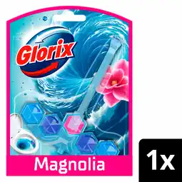 PLUS Glorix Toiletblok Blauw water Pink magnolia aanbieding