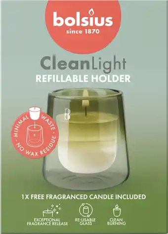 PLUS Bolsius Clean Light starterskit geur navulling aanbieding