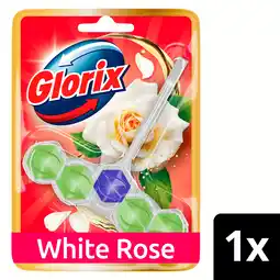 PLUS Glorix Toiletblok aroma lux white roses aanbieding