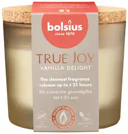 PLUS Bolsius Geurglas kurk True Joy Vanilla delight aanbieding