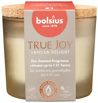 PLUS Bolsius Geurglas kurk True Joy Vanilla delight aanbieding