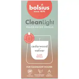 PLUS Bolsius Navulling Clean Light Cedarwood aanbieding