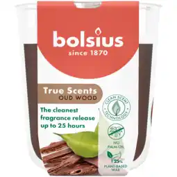 PLUS Bolsius Geurglas 80/73 True Scents Oud Wood aanbieding