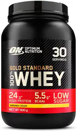Amazon Optimum Nutrition Gold Standard 100% Whey Eiwitpoeder, Banana Cream, 900g, 30 Porties aanbieding