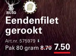 Sligro Eendenfilet gerookt aanbieding
