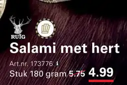 Sligro Salami met hert aanbieding