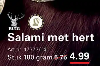 Sligro Salami met hert aanbieding