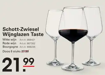 Sligro Schott Zwiesel Wijnglazen Taste aanbieding