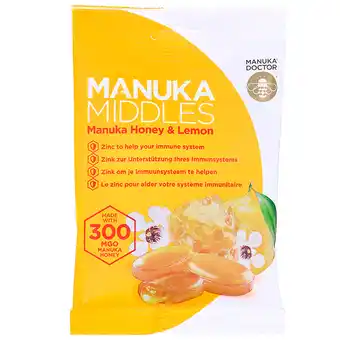 Holland & Barrett Manuka Doctor Manuka Middles Pastilles met Manukahoning & Citroen - 100g aanbieding