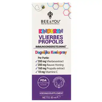 Holland & Barrett BEE&YOU Vlierbes Propolis Keelspray Kinderen - 30 ml aanbieding