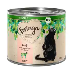 Zooplus 6x200g Organic Adult Kalf met Pompoen en Amberkruid Feringa Kattenvoer nat aanbieding