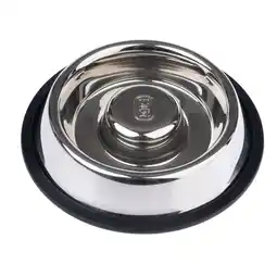 Zooplus TIAKI Slow-Feeding-Napf Silvered 570ml, Ø24,5cm Hund aanbieding