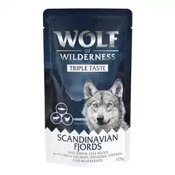 Zooplus 12x125g Triple Taste Scandinavian Fjords Wolf of Wilderness Hondenvoer aanbieding