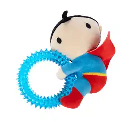 Zooplus Warner Bros DC hondenspeeltje Superman met ring ca. l 17 x b 16 x h 5 cm aanbieding