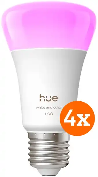 Coolblue Philips Hue White and Color E27 1100lm 4-pack aanbieding