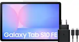 Coolblue Samsung Galaxy Tab S10 FE 10,9 inch 128GB Wifi Lichtblauw + Oplaadpakket aanbieding