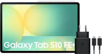 Coolblue Samsung Galaxy Tab S10 FE Plus 13,1 inch 128GB Wifi Zilver + Oplaadpakket aanbieding