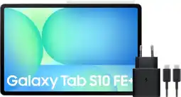 Coolblue Samsung Galaxy Tab S10 FE Plus 13,1 inch 256GB Wifi en 5G Grijs + Oplaadpakket aanbieding