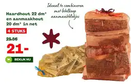 Welkoop Haardhout 22 dm³ en aanmaakhout 20 dm³ in net 20 dm³ in net aanbieding