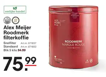 Sligro Alex Meijer Roodmerk filterkoffie aanbieding