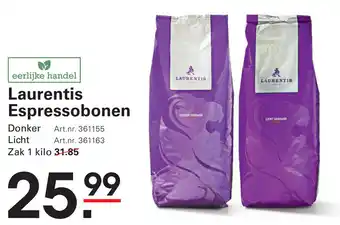 Sligro Laurentis Espressobonen aanbieding