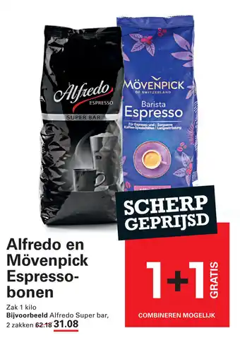 Sligro Alfredo en Mövenpick Espresso bonen aanbieding