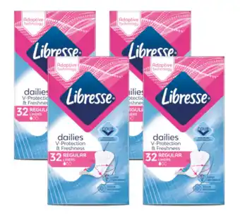 De Online Drogist Libresse Dailies V-Protection Regular Inlegkruisjes Multiverpakking aanbieding