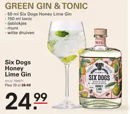 Sligro Six Dogs Honey Lime Gin aanbieding