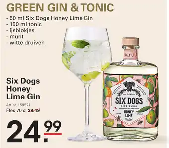 Sligro Six Dogs Honey Lime Gin aanbieding