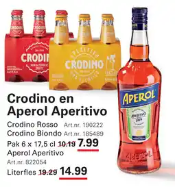 Sligro Crodino en Aperol Aperitivo aanbieding